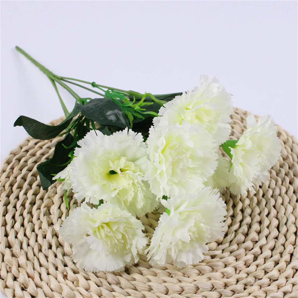 1 Bunch 10 Head Fake Carnation Artificial Flowers Carnation Plastic Fake Plants Home Party Decoration Wedding Bridal Accessories