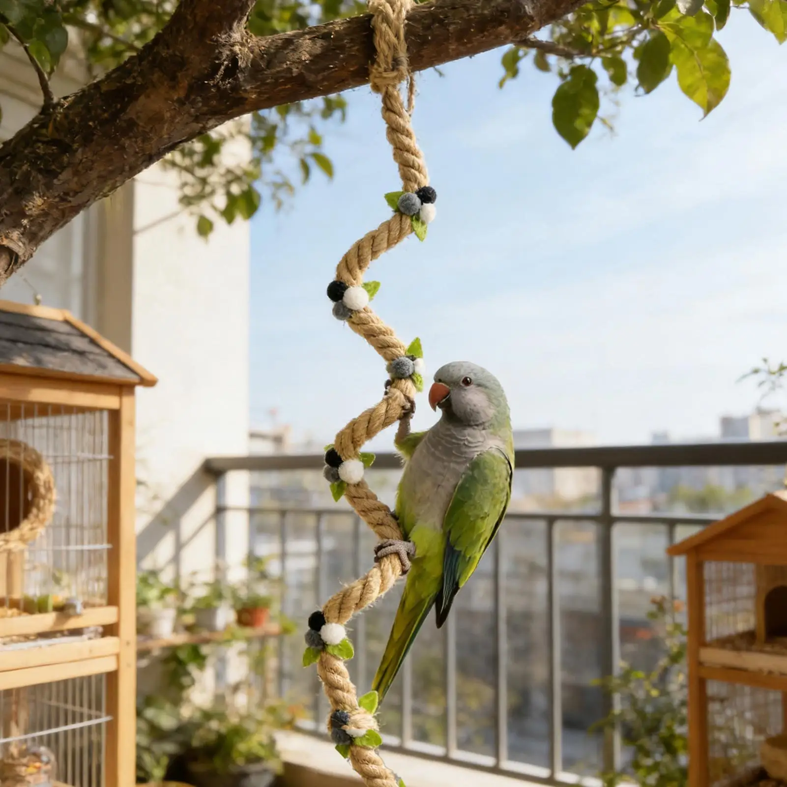 

Веревочные жердочки для птиц, клетки для жевания, игры для прорезывания зубов, корелла, окунь для мышц ног, попугаев, неразлучников, скуки, клетка для снятия стресса