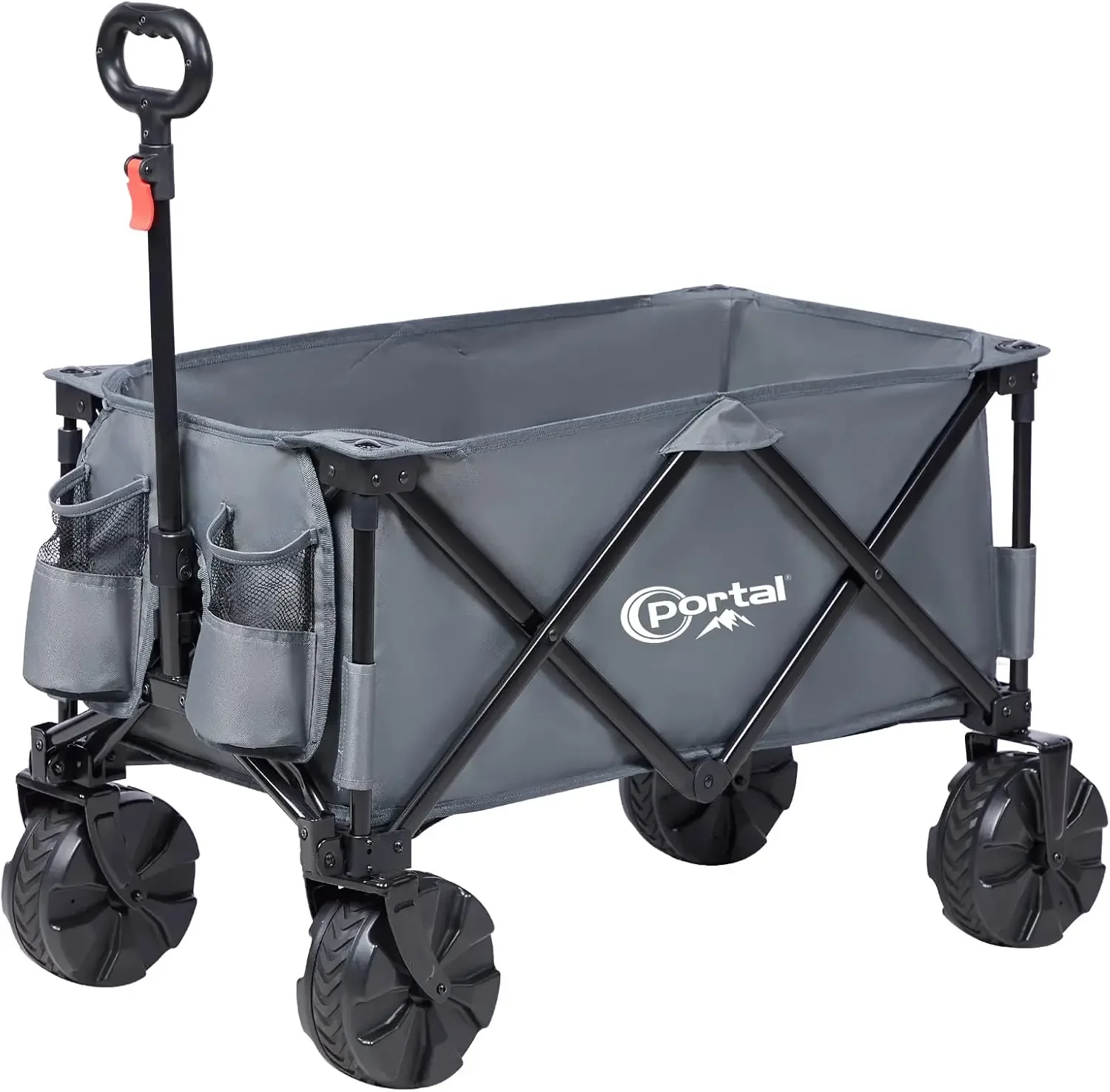 

Collapsible Folding Utility Wagon, Foldable Wagon Carts Heavy Duty, Large Capacity Beach Wagon with All Terrain Wheels