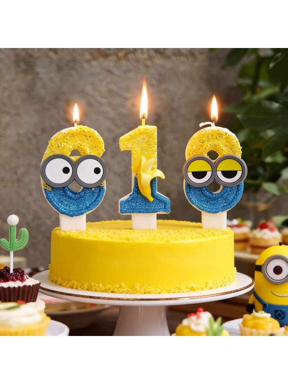 Niedliche gelbe Bananenmann-Kerze, Nummer 0–9, Kindergeburtstag, Kuchendekoration, Zubehör, Babyparty, Partyzubehör, Geschenke