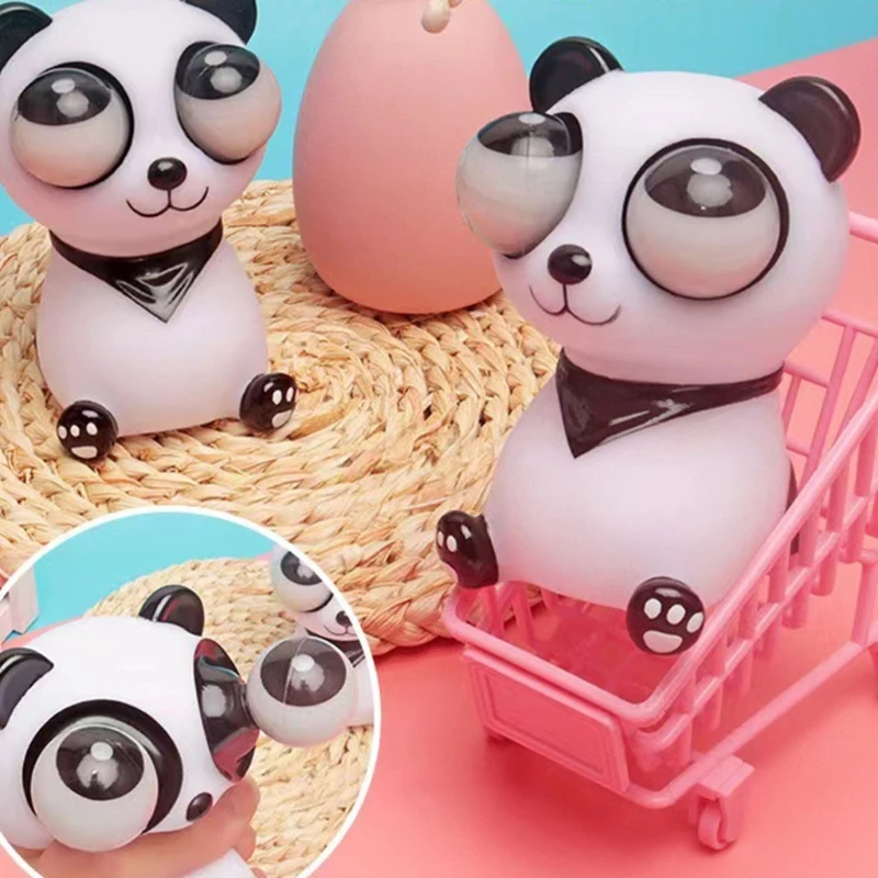 Alívio do estresse panda explosão olho brinquedo animal macio ótimo para crianças adultos brinquedo sensorial para ajudar d5qf