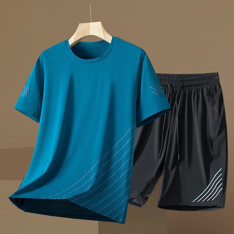 

Sportswear Can customize logo Men's Tennis Sportswear Fitness Short-sleeved Short-sleeved Summer Round Neck T-shirt Men's Suit