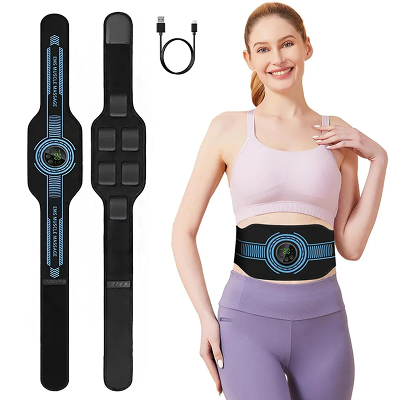 

New Charging Style Body Slimming Belt EMS Electric Abdominal Muscle Trainer Weight Loss Device Body Shaping Fat Burn Fitness