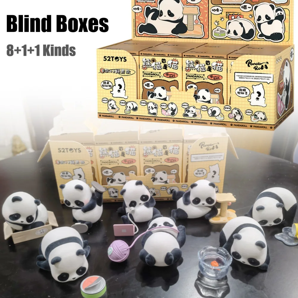 Blind Box Spielzeug Panda Roll Pandas sind auch Katze Serie Desktop-Ornamente Action figuren Kawaii Tiermodell Überraschung boxen Fubao