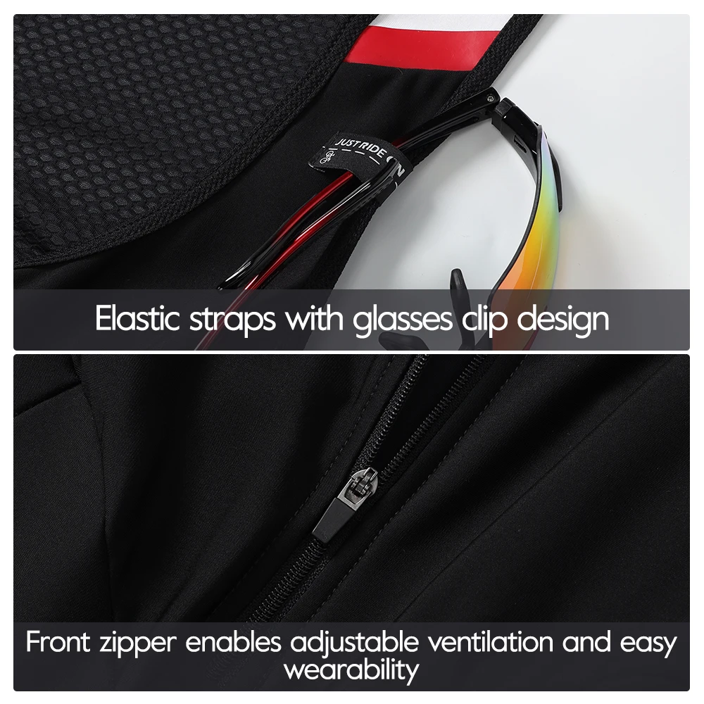 RION Men\'s Winter Thermal Fleece Cycling Bib Pants Mountain Bike Zipper Cycling Tights Pro Team Padded MTB Bike Long Pants 5H
