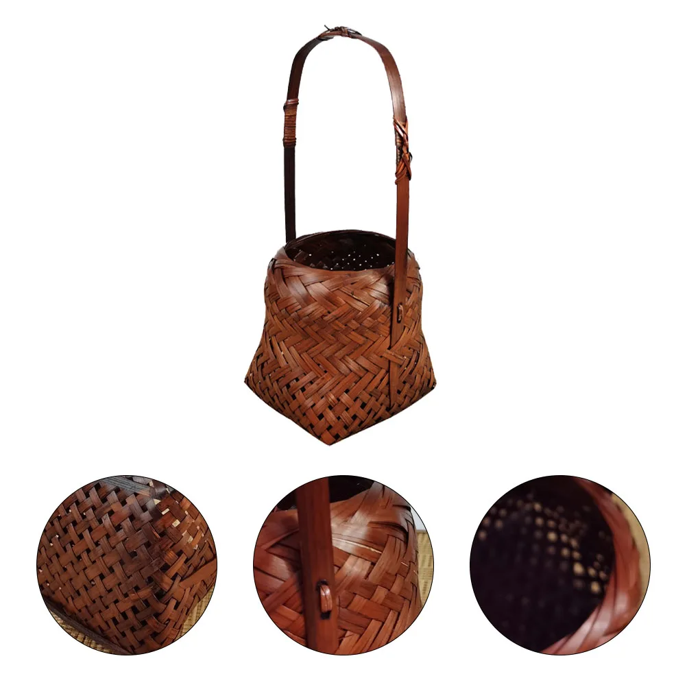 

Корзина для цветов из ротанга, бамбуковые корзины для хранения, домашний плетеный контейнер для растений, ретро-декор, мини-кактус, искусственные растения, цветы