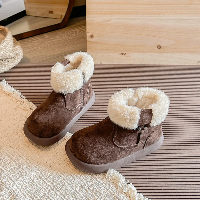 

New style children's snow boots thickened and fluffy children's boots warm snow boots for kids
