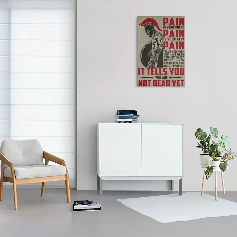 ملصق أسبرطي للمحارب بدون إطار ، فن جداري ، الألم هو ألم صديقك ، هو اقتباسات ملهمة لك ، ديكور قماشي ، 1 * * #2