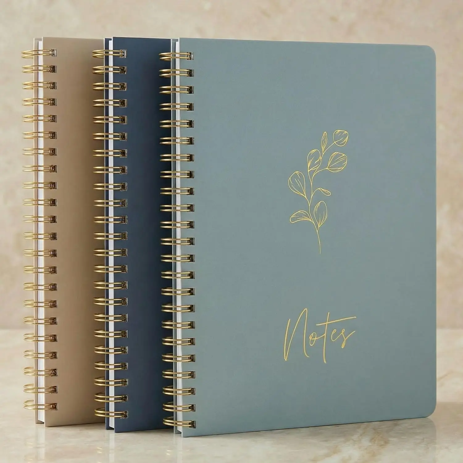 

Aesthetic Spiral Notebook Set of 3 for Women - Cute College Ruled 8x6 Journal with Large Pockets and Lined Pages - Perfect Supplies to Stay Organized at Work or School