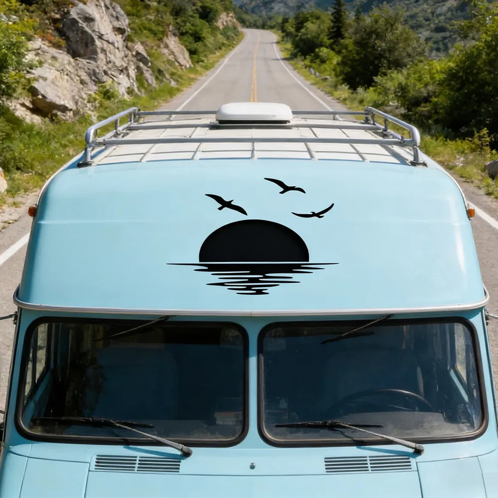 

Car Sea Sunrise Styling Decor Stickers for SUV Camper RV Van Motorhome Caravan Vinyl Decal Decoration Accessories Car Sticker