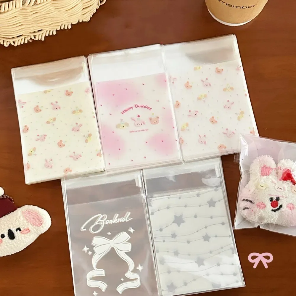 50 قطعة أكياس هدايا حلوى الحيوانات اللطيفة البلاستيكية ذاتية اللصق الكوكيز الخبز التعبئة والتغليف حقيبة شفافة Kpop حافظة للبطاقات حزمة الإمدادات #1