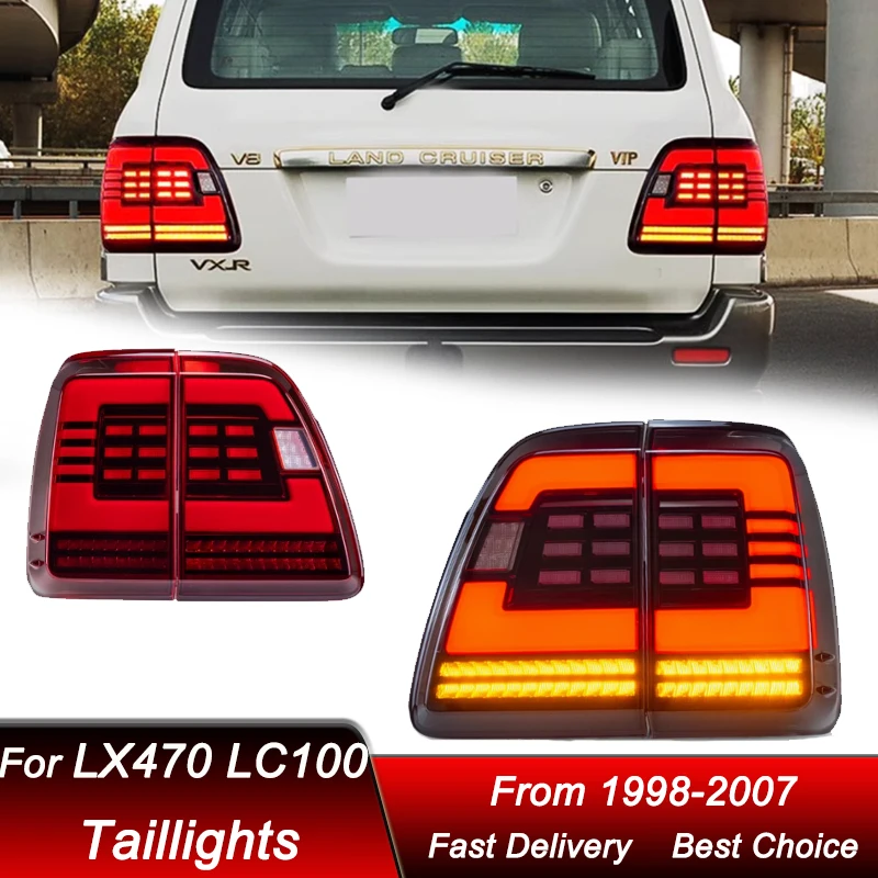 

Pop Car Tail Lights For LEXUS LX470 TOYOTA LC100 1998-2007 New Style Full LED Tail Lamp Dynamic Turn Signal Light Tail Lamp Asse