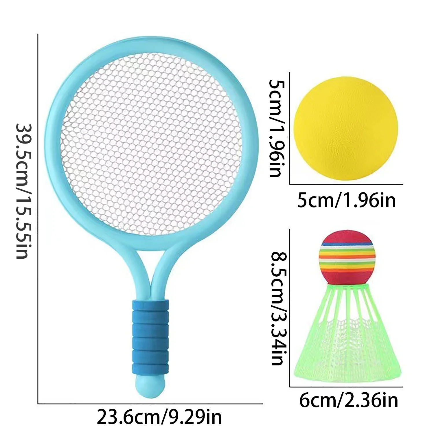 배드민턴 라켓 2 개, 야외 스포츠 및 레저 배드민턴 테니스, 부모 자녀 상호 작용 장난감 2 개 (무작위 색상)