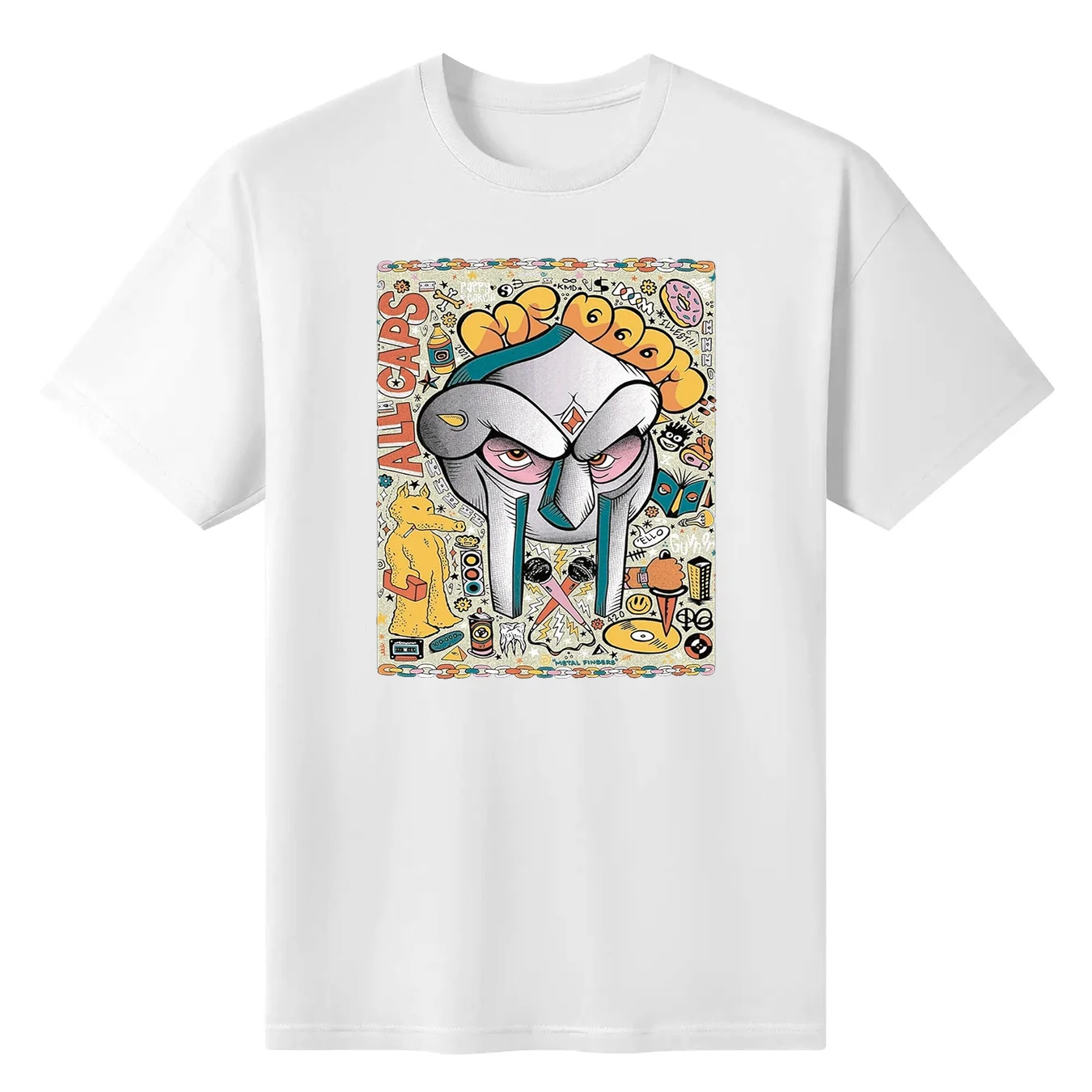 Mf Doom Rapper Graphic Cotton T-Shirt Unisex Men Women Hip Hop Fashion Big Size Top Casual Short Sleeve Streetwear Classic Tee