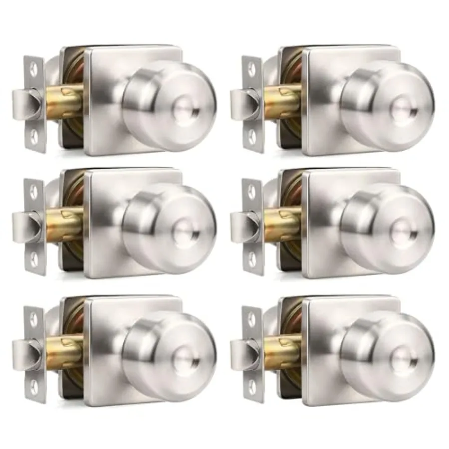 

Pack Door Knobs Interior, Closet Door Knob Nickel Interior Door Knobs, Satin Nickel Door Knob Interior Doorknobs for Bedroom or