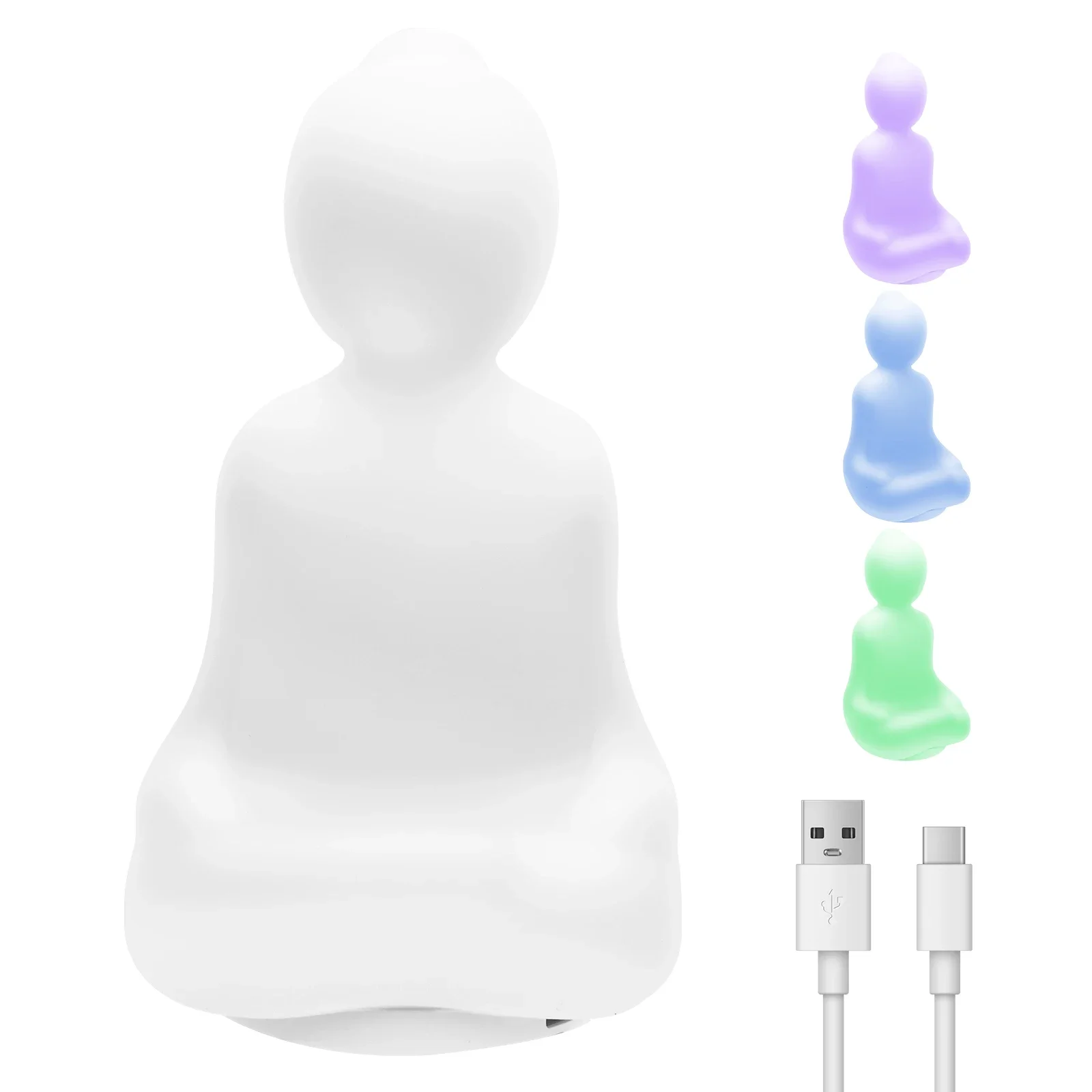 Breathing Buddha Guided Visual Meditation Tool Slow Your Breathing Calm Your Mind Gift For Adults Silicone Night Light Yoga Lamp