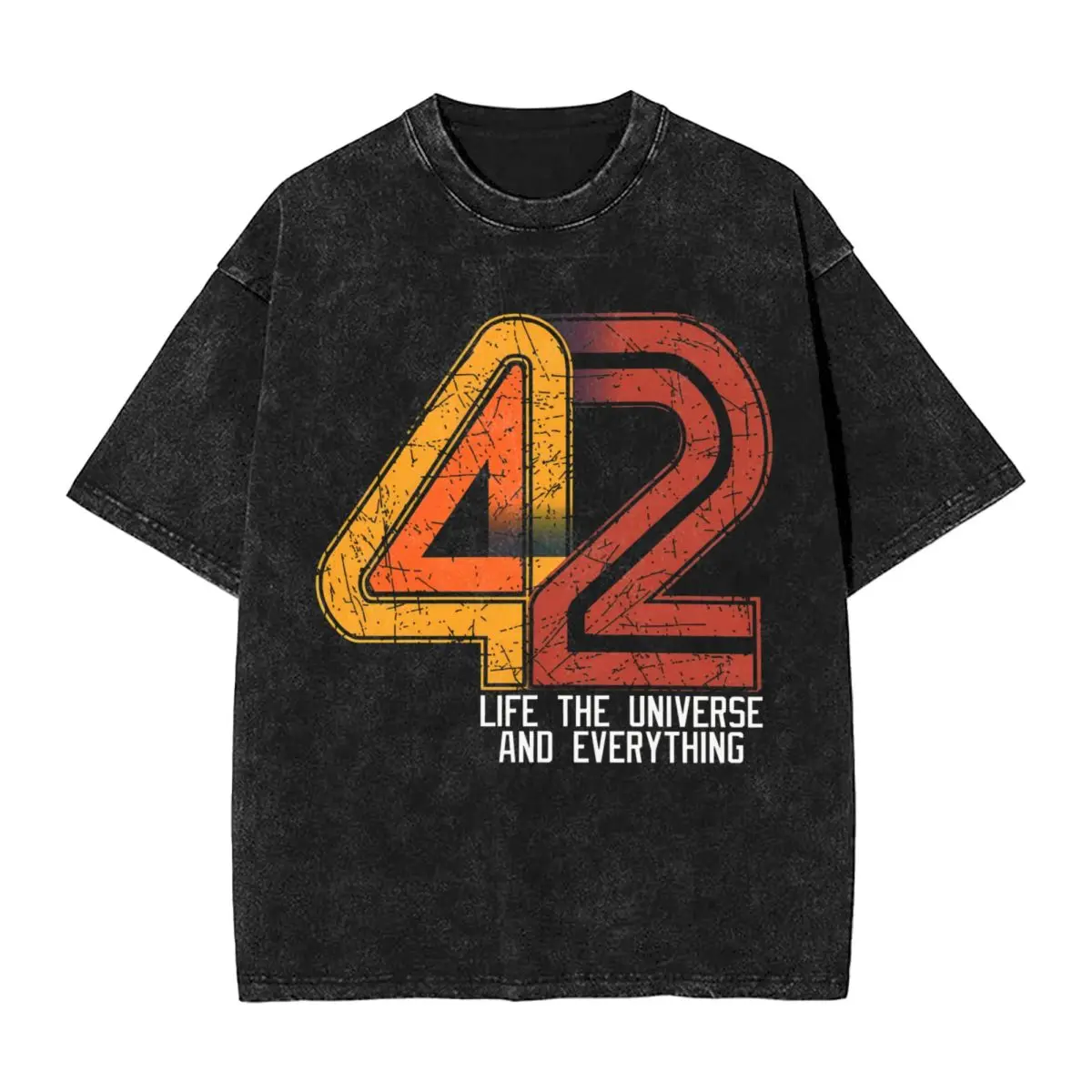 Homens mulheres camiseta vida o universo e tudo auto-hikers guia para a galáxia lavado t camisas roupas plus size