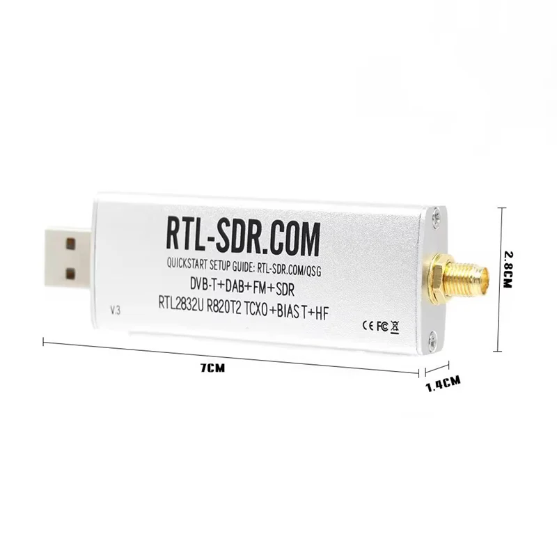 AY14 -For RTL-SDR Blog V3 R820T2 TCXO Receiver+Antenna Full Kit Biast SMA Software Defined Radio 500Khz-1766Mhz Up To 3.2Mhz