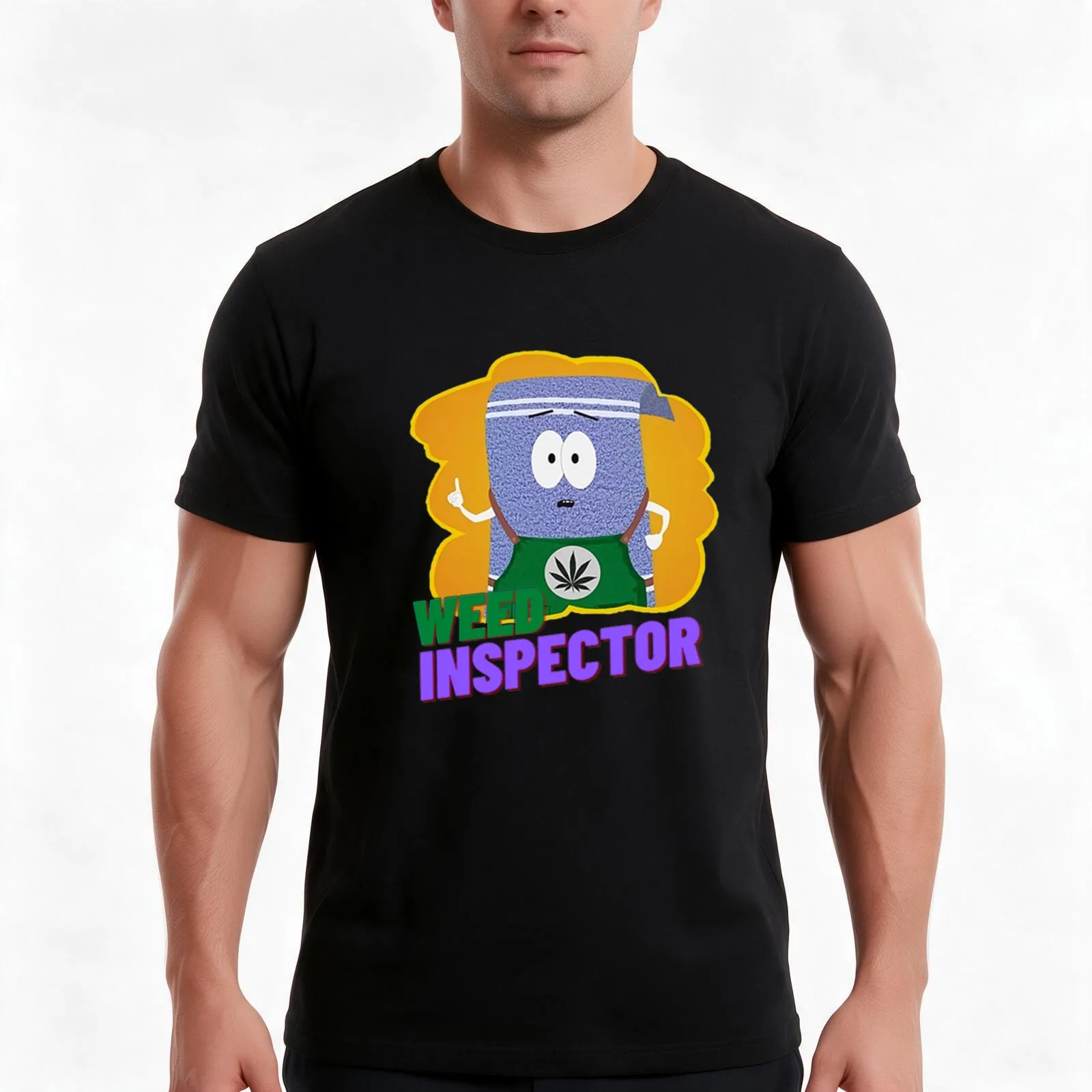 Towelie Autocollant Weed Inspector T-Shirt Summer Casual Cotton Tee Oversized Streetwear Tops Vintage Graphic Print