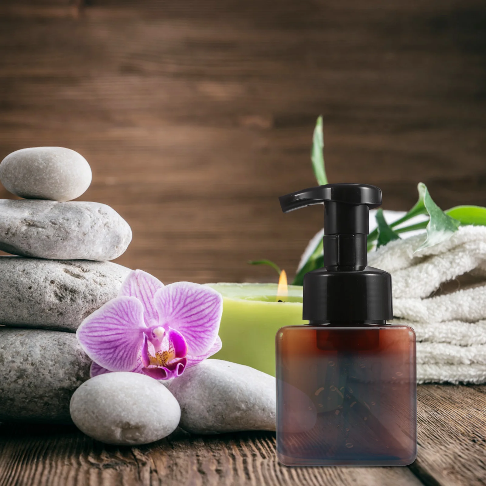 

2pcs Foaming Dispenser Bottles Refillable Travel Lotion Containers Empty Plastic Mousse Bottles Leak-Proof Portable Square Pump