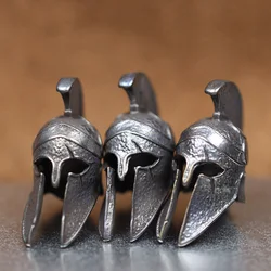 LLavero de Guerrero espartano de Grecia Antigua negra, cuchillo de latón, cuentas EDC, cordón colgante, accesorios de joyería