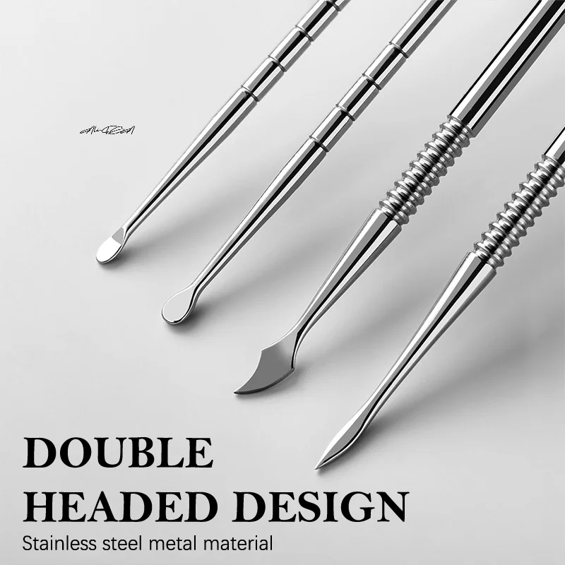 برأسين الفولاذ المقاوم للصدأ فرشاة الأظافر تمديد هلام إزالة ملعقة وإزالة الغراء عصا الكل في واحد طلاء الأظافر DippingTool #5