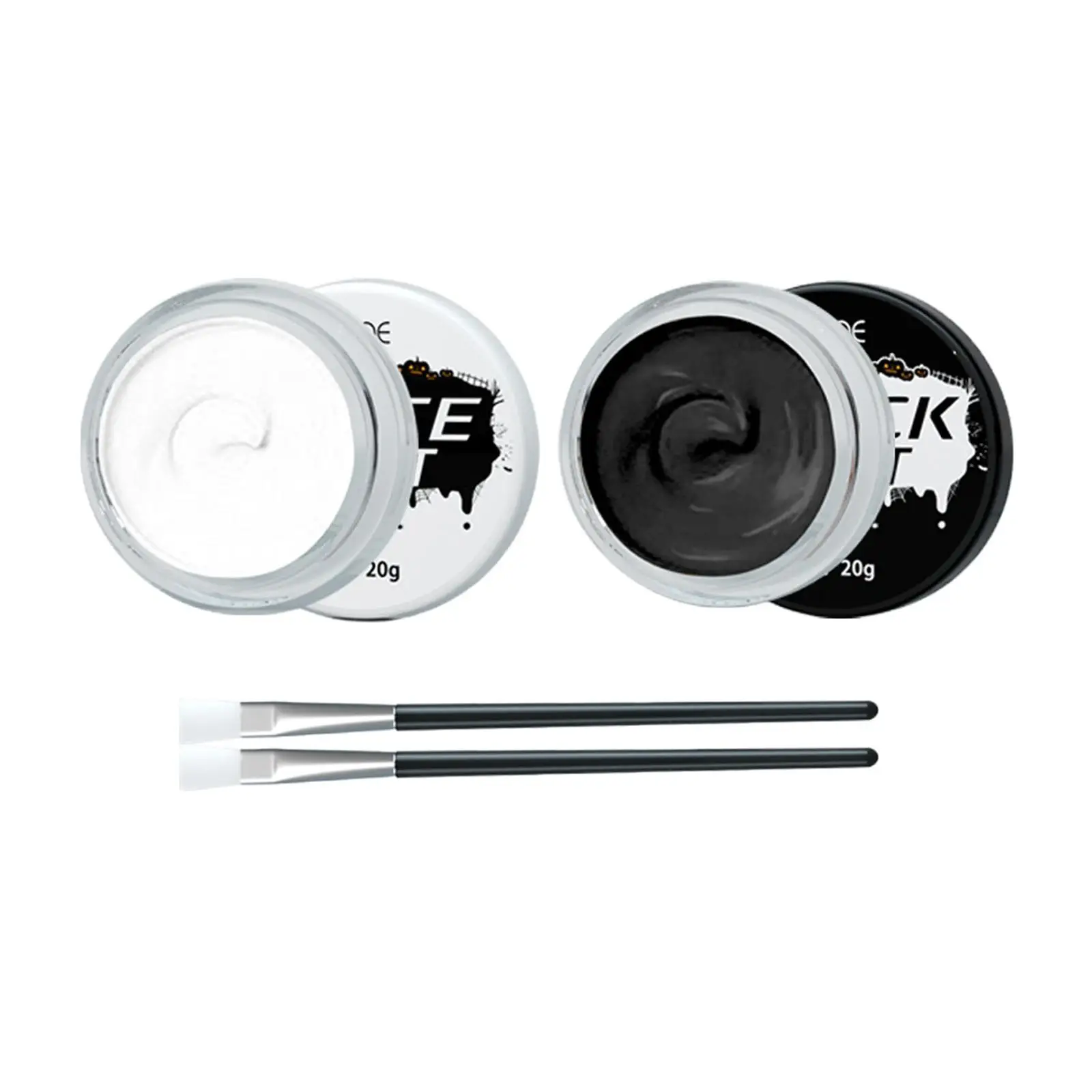 Special Effects Black White Face Body Paint Liquid Makeup Artistic Water Paint Kit for Cosplay Carnival Club Adults Kids