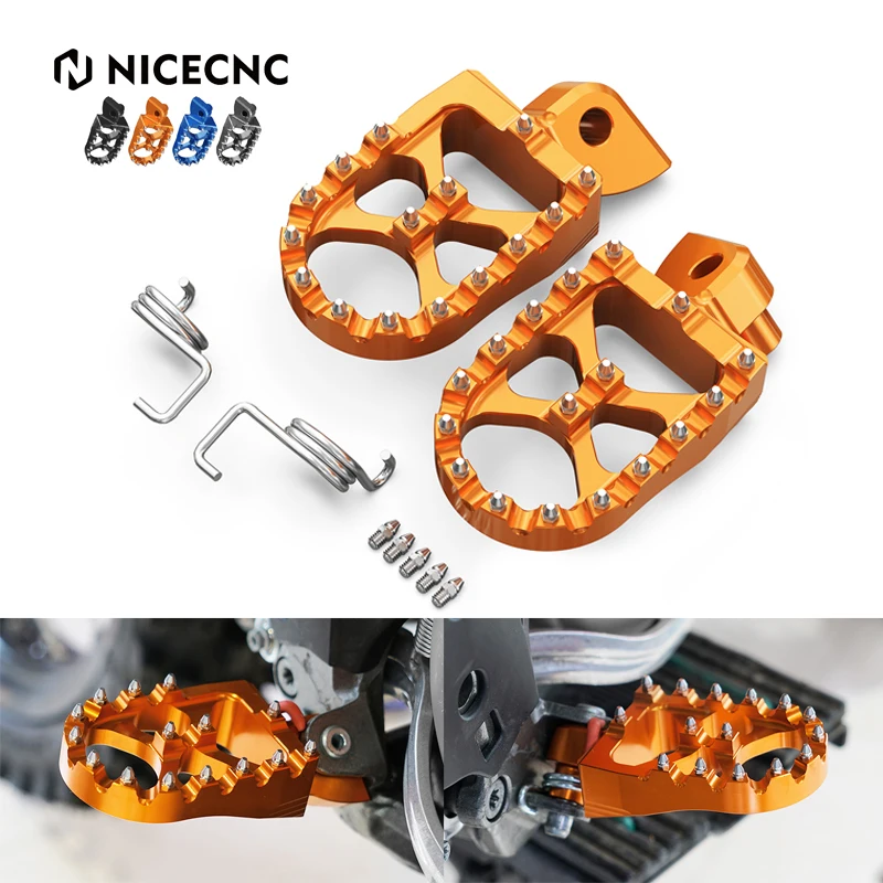 NICECNC For KTM EXC 300 1998-2016 EXC 250 EXCF 350 EXC 450 SX 250 Foot Pegs Footrest SX 125 SXF 250 SXF 450 1998-2015 XCW XCF-W