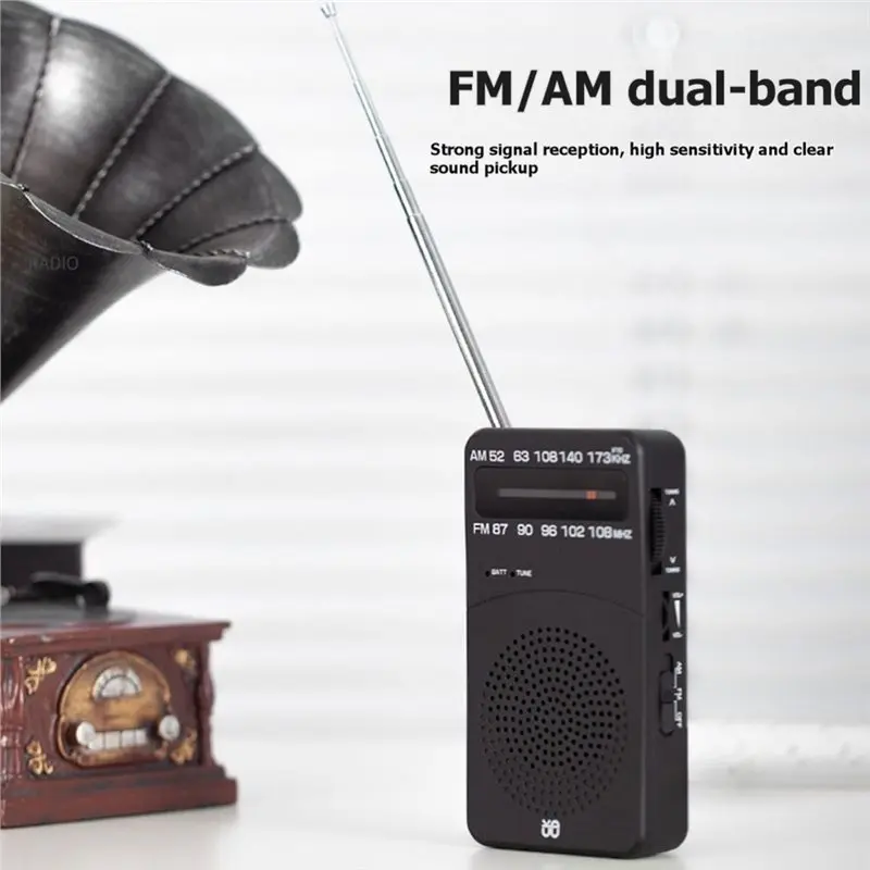 A99E-W909 FM/AM Dual-Band Radio 3.5Mm Interface Portable Emergency Radio Pointer Functionality Suitable For Elderly And Children