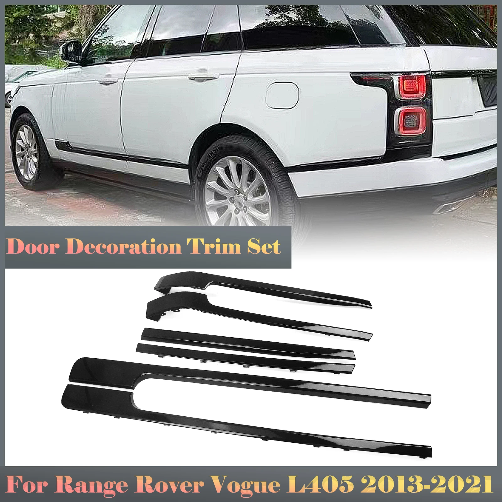 Car Door Side Molding Strips Trims For Land Rover Range Rover Vogue HSE L405 2013 2014 2015 2016 2017 2018 2019 2020 2021