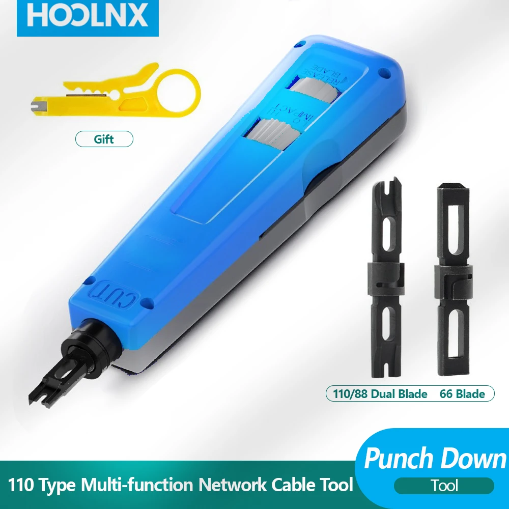 HOOLNX Punch Down Tool, 110 Type Multi-function Network Cable Tool Telephone Impact Terminal Insertion Tools for RJ45 RJ11