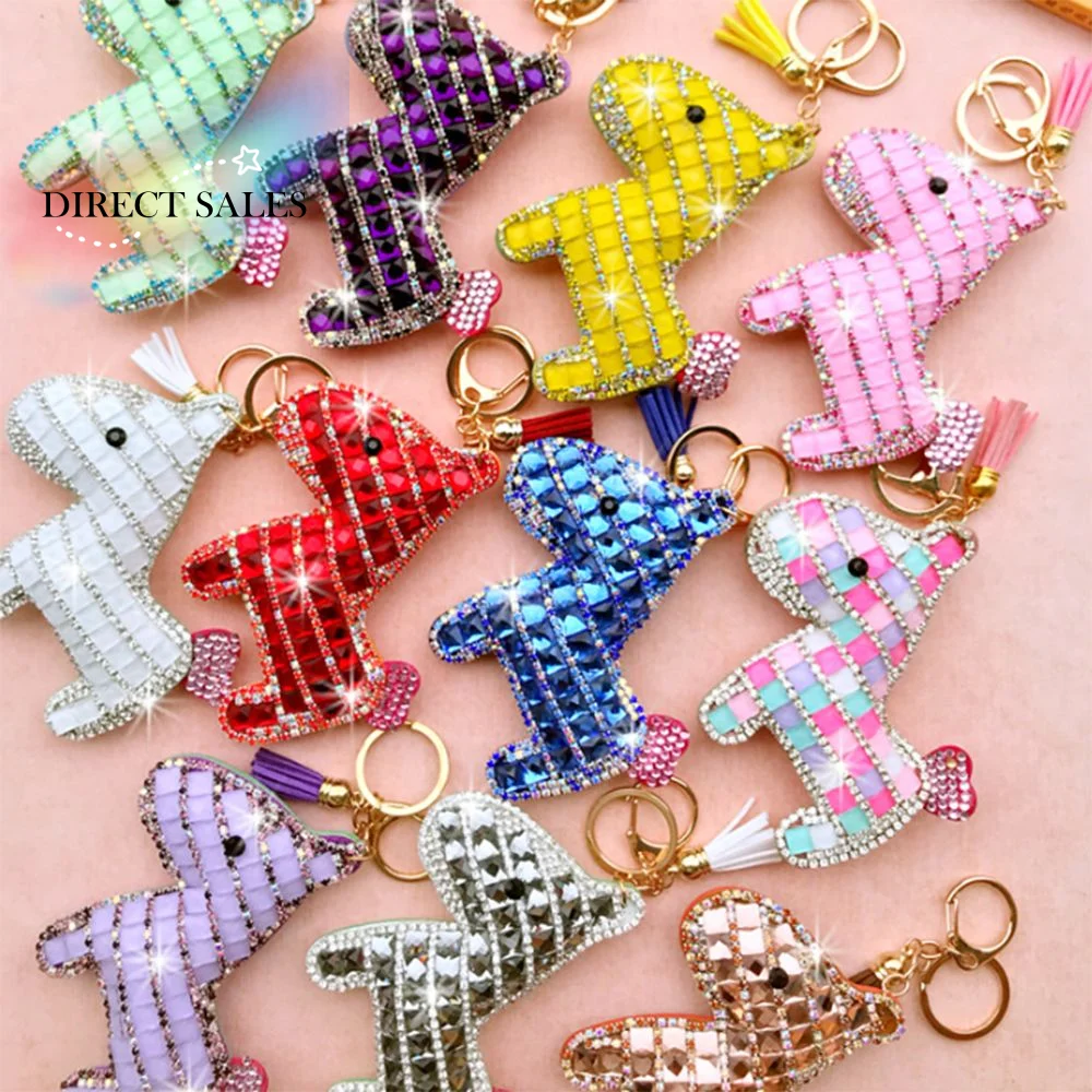 Portable South Korea Bore Pony Keychain Creative Fashionable Car Key Ring Cartoon Cute Bag Pendant Student