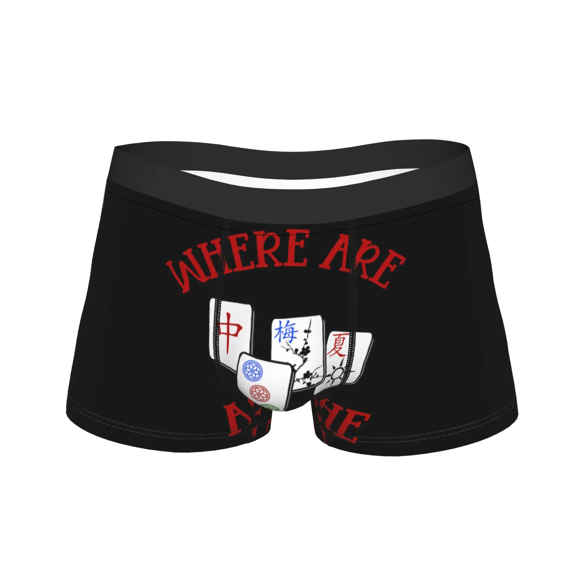 

Mahjong Underwear Men Underpants Design Novelty Boxer Shorts Quality Boxer Brief Plus Size