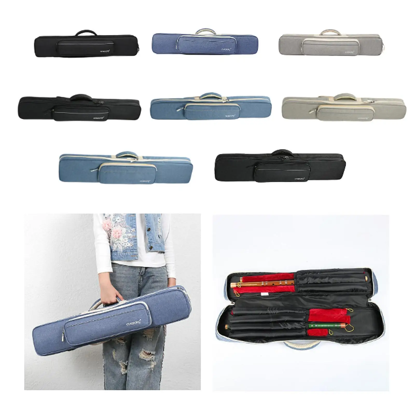 Pool Cue Case 3x4 with Shoulder Strap 1/2 Snooker Billiard Cue Cases Holds 3 Shafts and 4 Butts Protective Pouch Pool Cue Bag