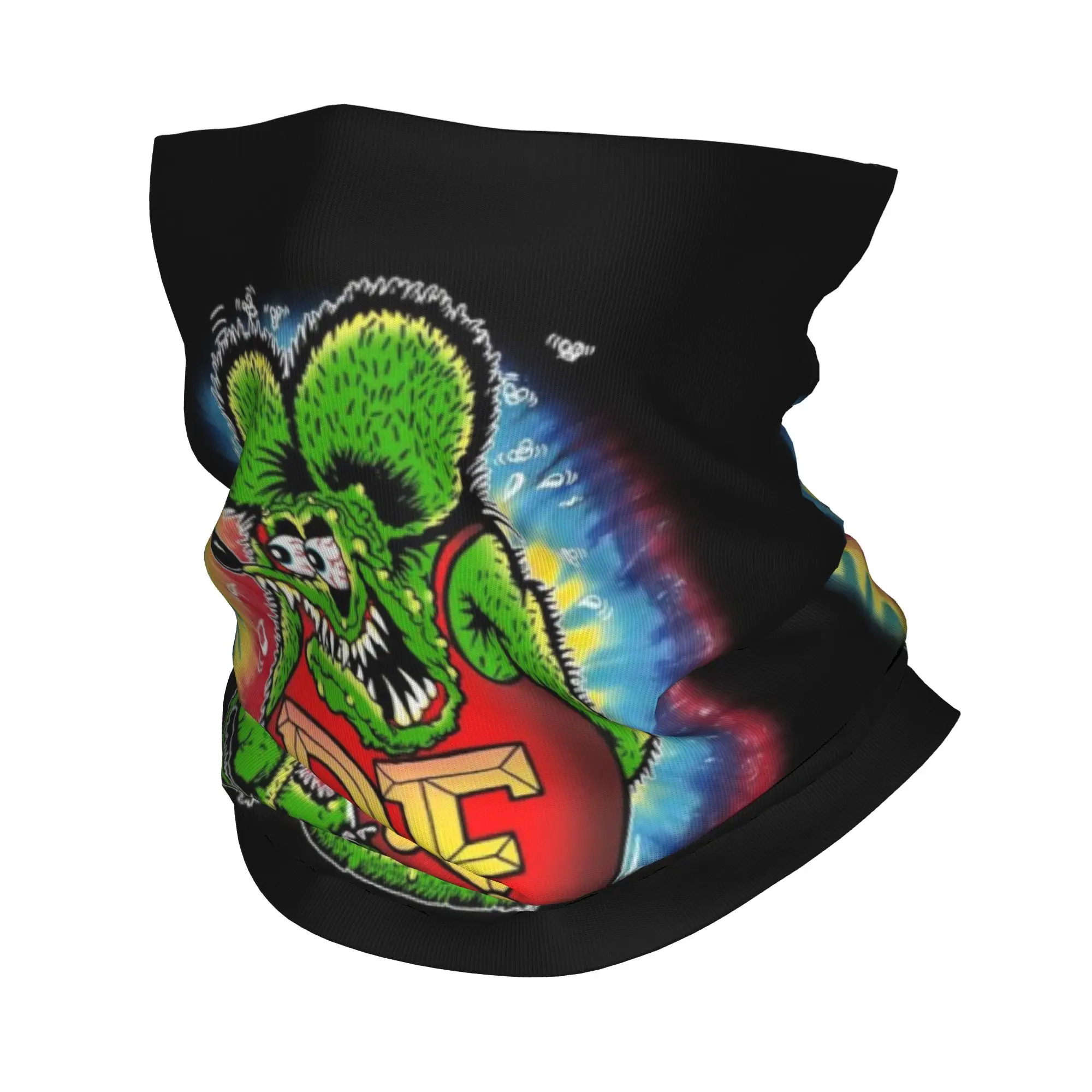 

Custom Anime Cartoon Rat Fink Bandana Neck Gaiter Windproof Face Scarf Cover Women Men Headband Tube Balaclava