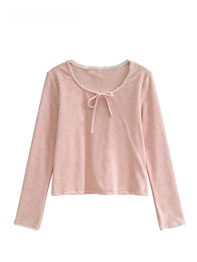 

Cara CLUB, круглая кружевная футболка больших размеров, женская осенне-зимняя новинка, топ для похудения с мясным покрытием Fat Sister