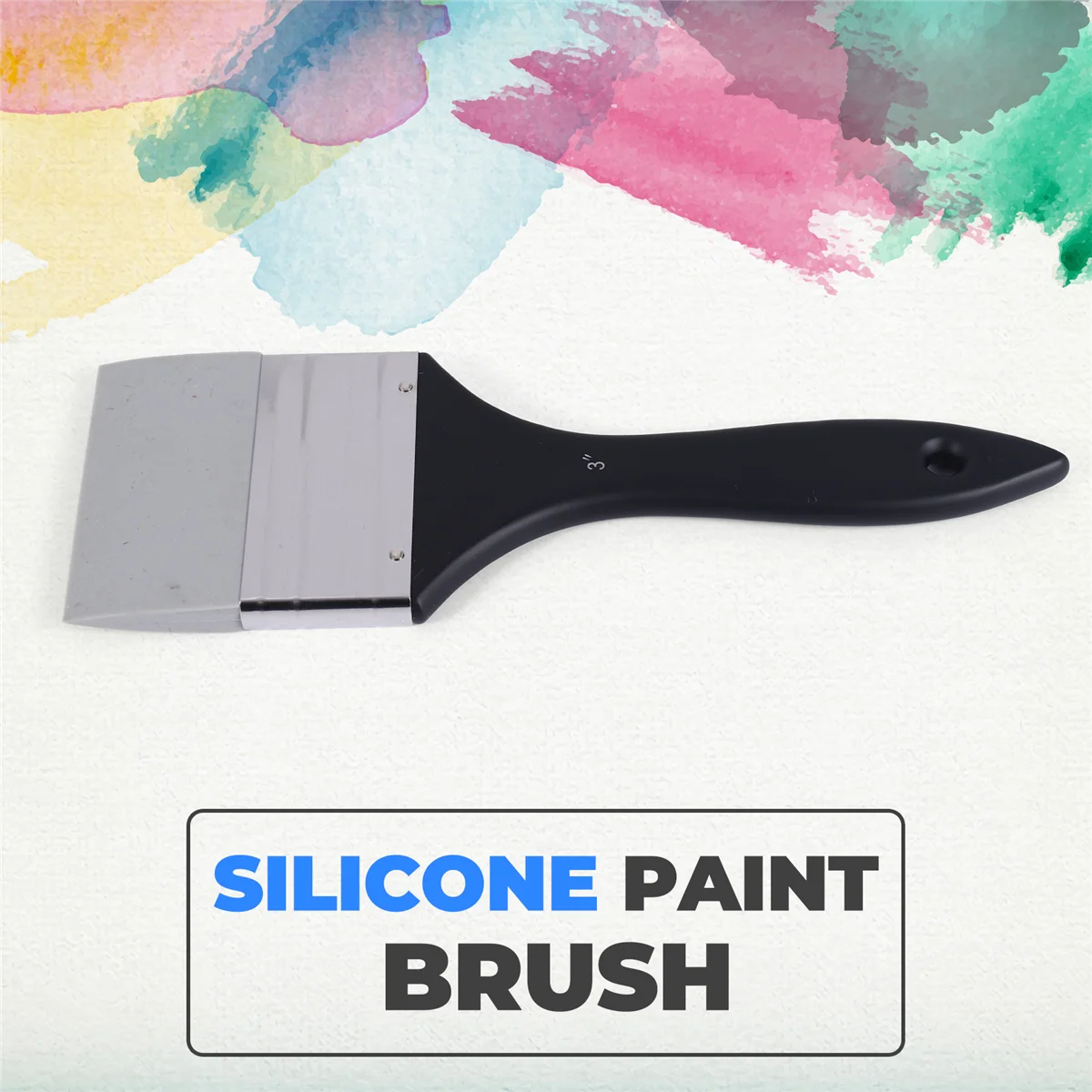 ABLJSilicone Color Shaper Brush Wide Firm Flat Silicone Paint Brush Flexible Acrylic and Water Based Painting Tool, 3 Inches