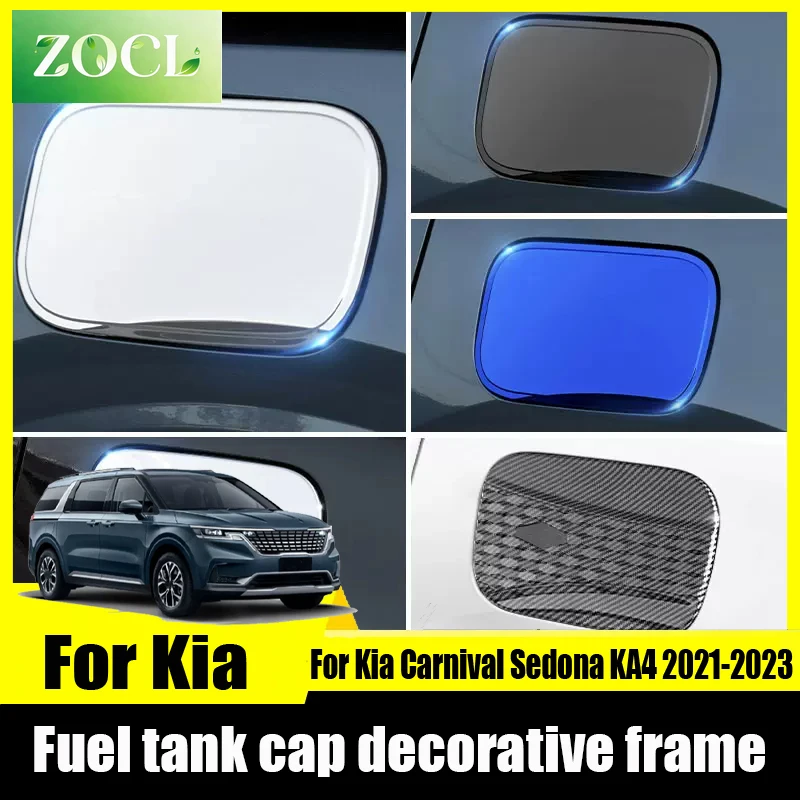 New For Kia Carnival Sedona KA4 2021 2022 2023 ABS Stainless steel fuel tank cap sticker decorative frame protect modification