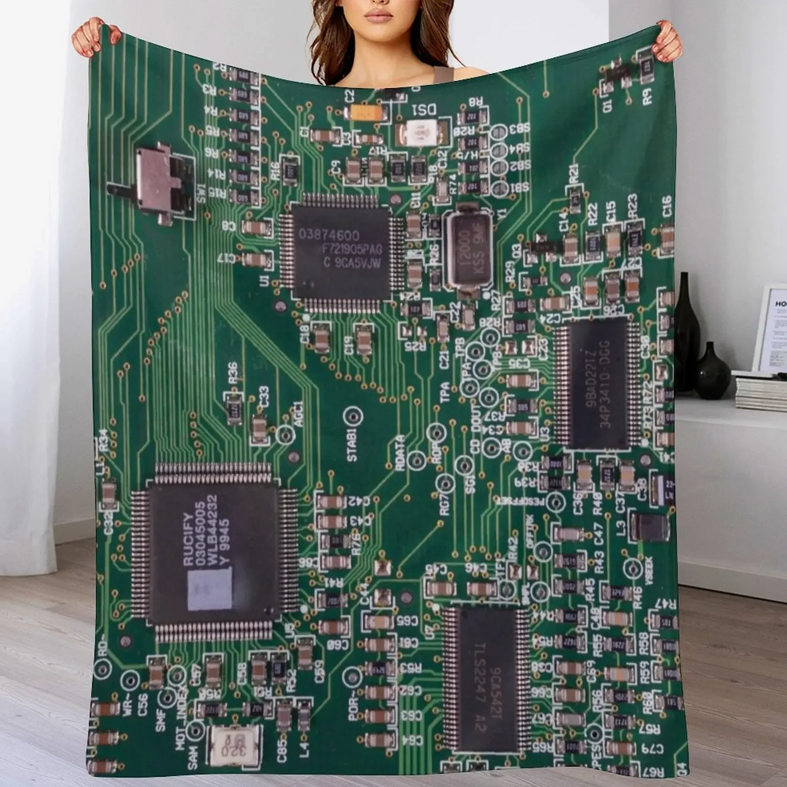 Circuit Board Throw Blanket Soft Comfort Blanket for Reading Watching TV