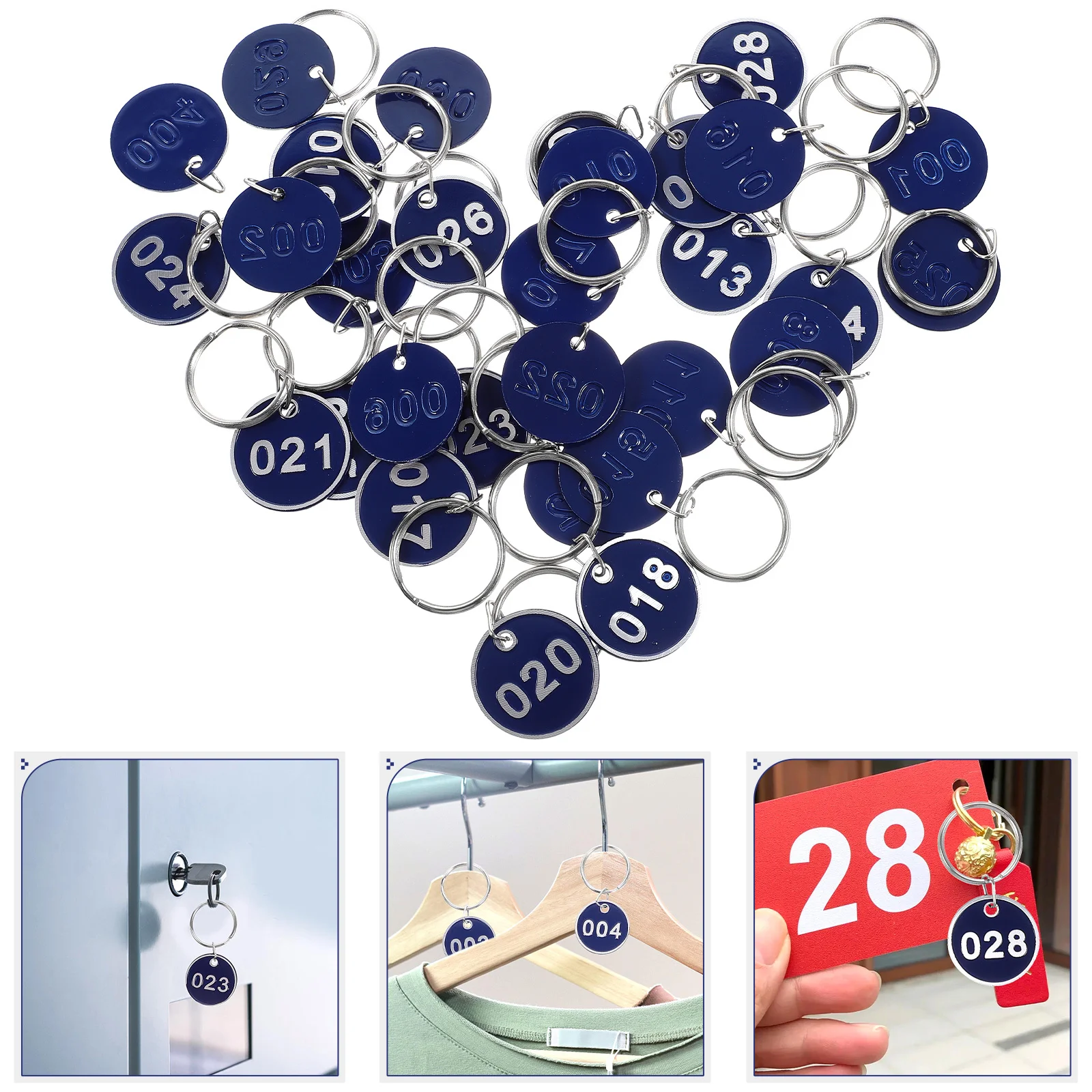 

30Pcs Round Number Tags Key Identification Tags Sturdy Keychain Number Labels for Organizing Marking Items in Restaurant Home