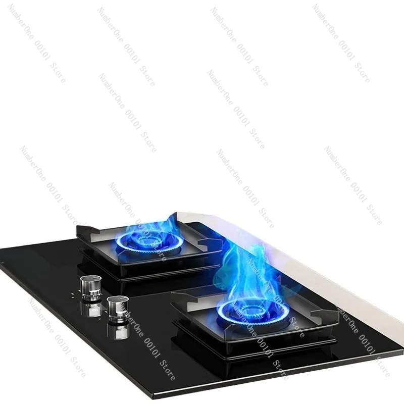 Built-In Household Gas Stove, Dual Burner Liquefied Gas and Natural Gas Stove, High-Efficiency Cooking Appliance Modern Kitchens