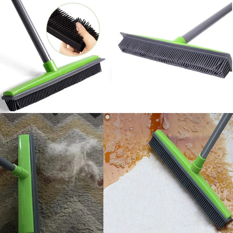 Floor Hair broom Dust Scraper  & Pet rubber Brush Carpet carpet cleaner Sweeper No Hand Wash Mop Clean Wipe Window tool