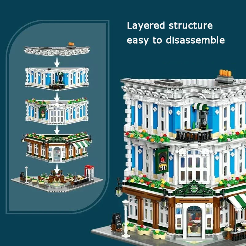 

Новогодний подарок: Конструктор «Современное высотное здание» (3409 деталей) – развивающая головоломка для детей, DIY-набор для сборки, подарок на День рождения