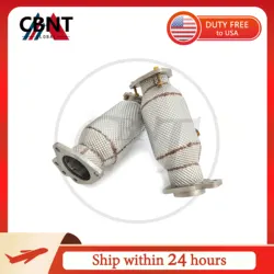 CBNT Exhaust Downpipe for Corvette C8 6.2L 2019- Exhaust Header with Catalytic Converter SS304 Exhaust-pipe with Heat Shield