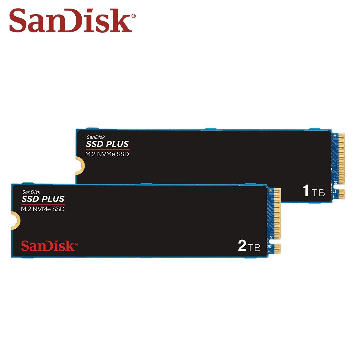 sandisk-デスクトップおよびラップトップ用の内部ソリッドステートディスク、ハードディスク、ssd-plus、nand、m2、nvme、2280、pcie、gen3x4、250gb、500gb、1テラバイト、2テラバイト