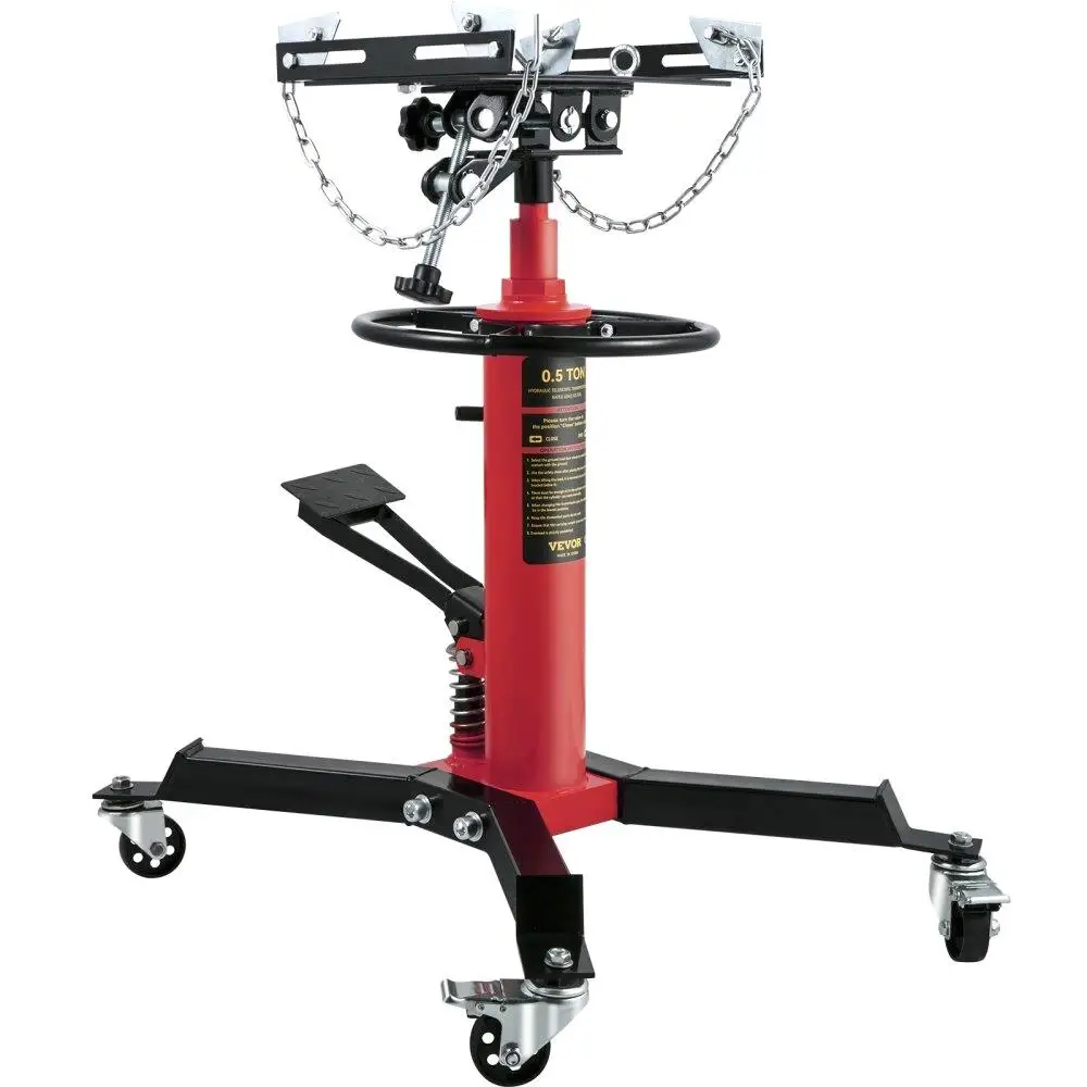 

Transmission Jack,1/2Ton/1100lbs Capacity Hydraulic Telescopic Transmission Jack, 2-Stage Floor Jack Stand with Foot Pedal,