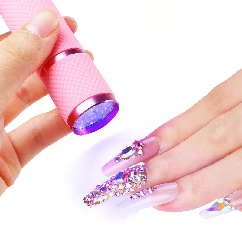 Mini linterna de 9 LED, secador de uñas, lámpara de luz UV para esmalte de Gel, herramientas de manicura, máquina de secado rápido portátil