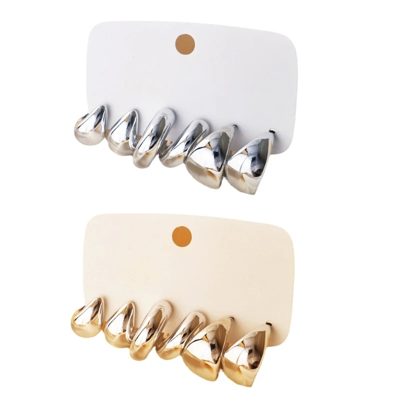 6 Pieces Elegant C Shaped Earrings Accessories Versatile Accessory for Ladies