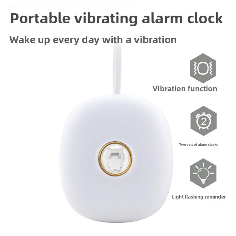 Strong Vibration LED Digital Alarm Clock, Cute Pet Silent Wake‑up Clock for Students Heavy Sleepers Deaf People
