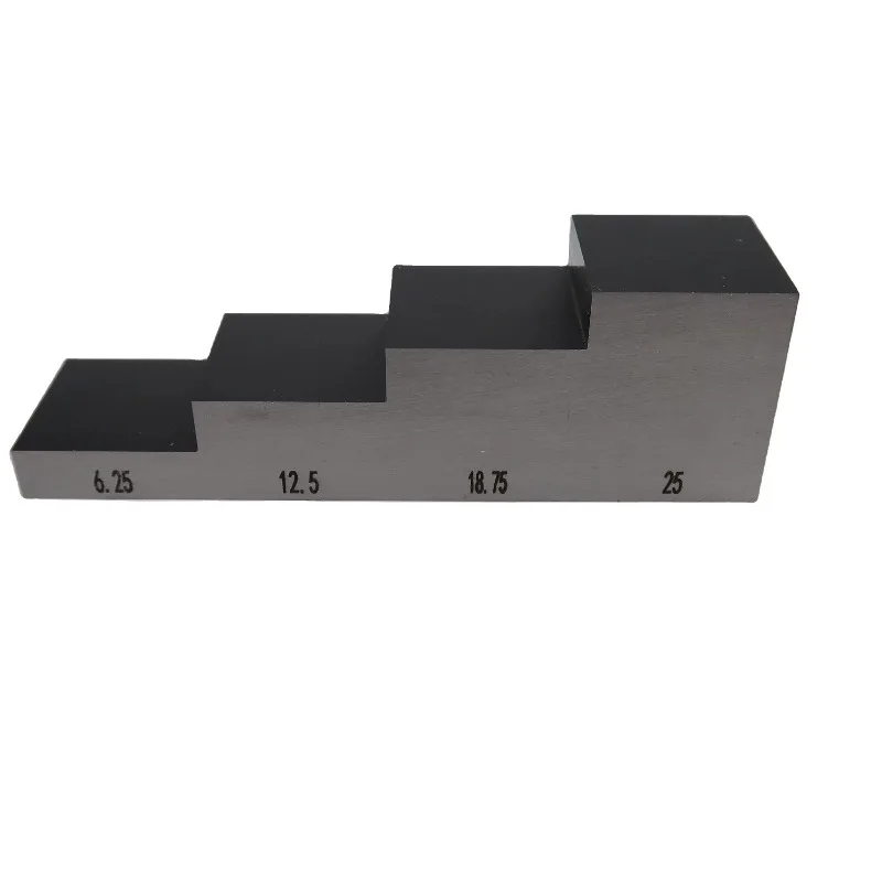 

4-ступенчатый метрический блок 6,25-12,5, 1875-225 мм, испытательный блок для калибровки стали 1018 для калибровки толщины